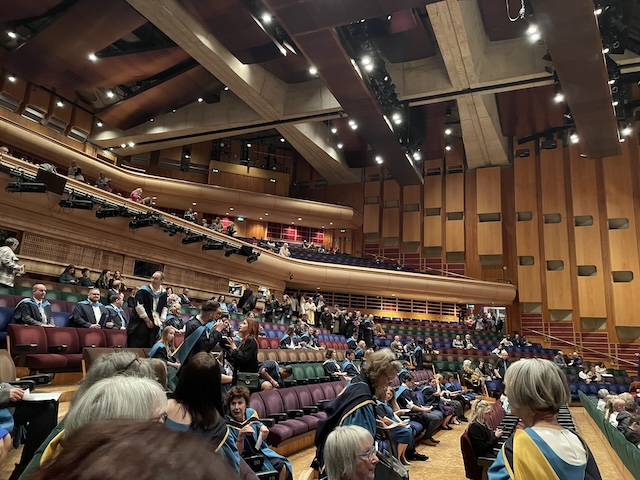 Seating area of the Barbican auditorium.